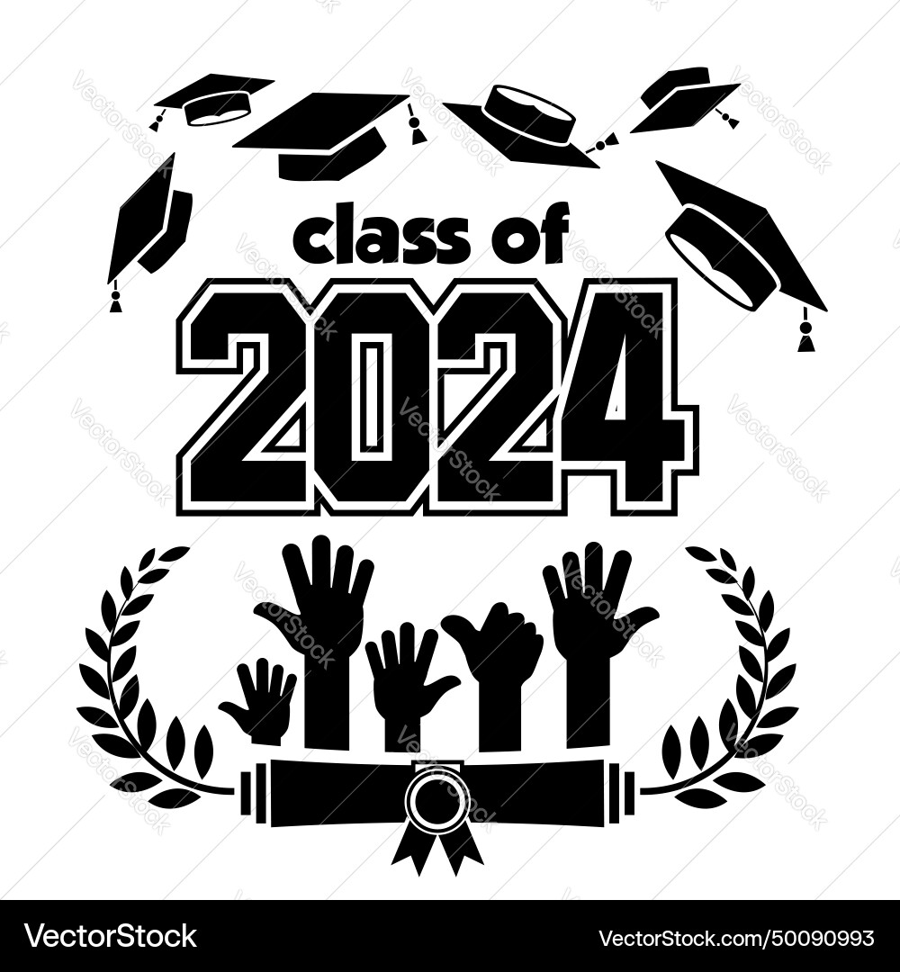 2024 graduate class logo 2024 graduate class logo vector image