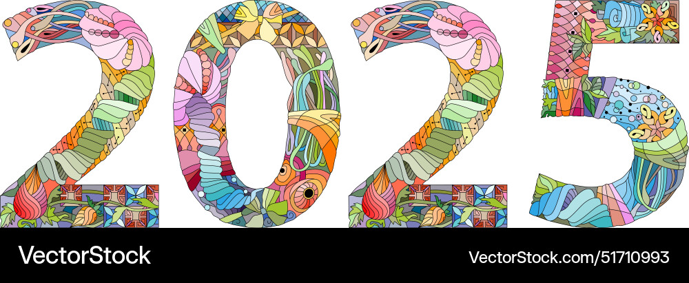 2025 number design cute for decoration 2025 number design cute for decoration vector image