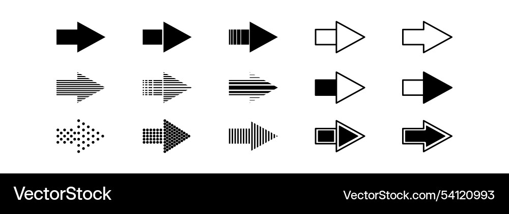 A set of different pointing arrows vector image