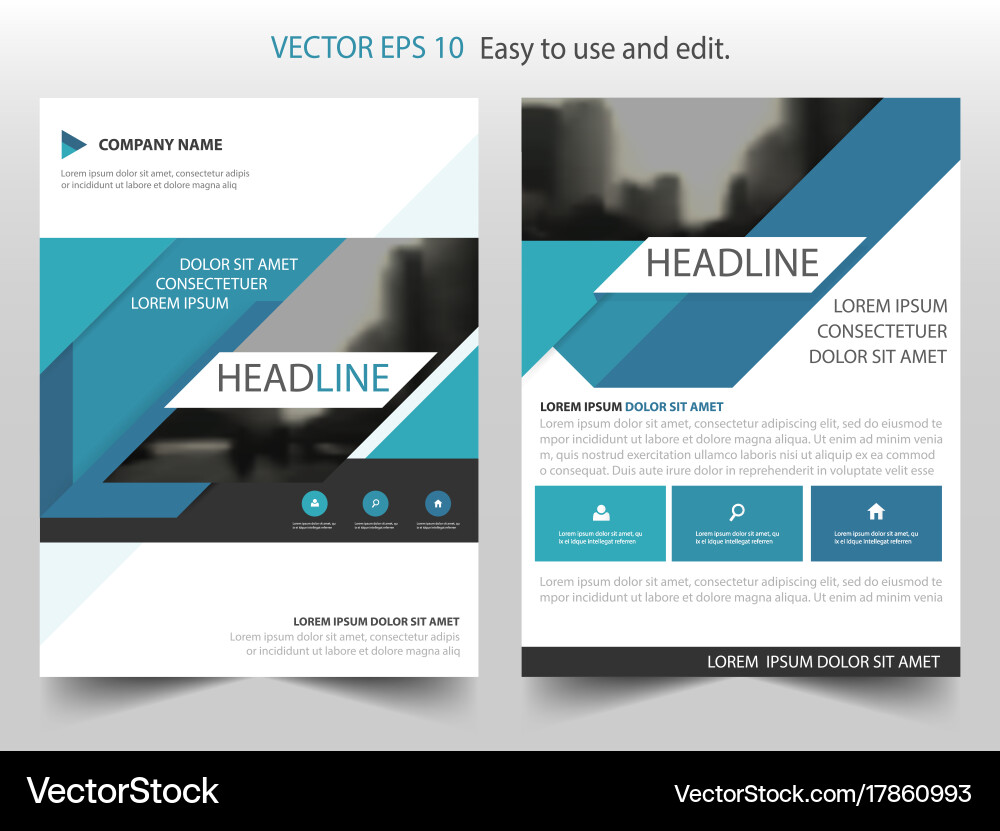 Abstract Blue Brochure Template Vector Image