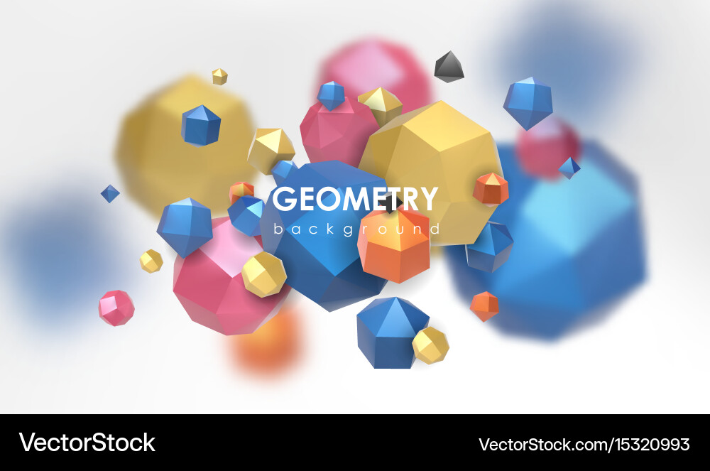 Abstract poligonal background 3d render Vector Image