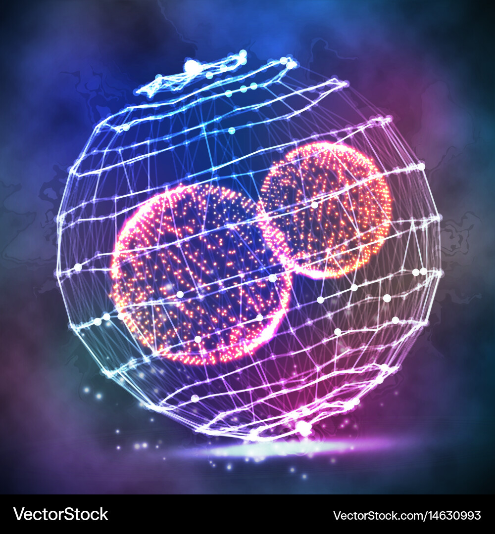 Big data sphere cyber structure vector image
