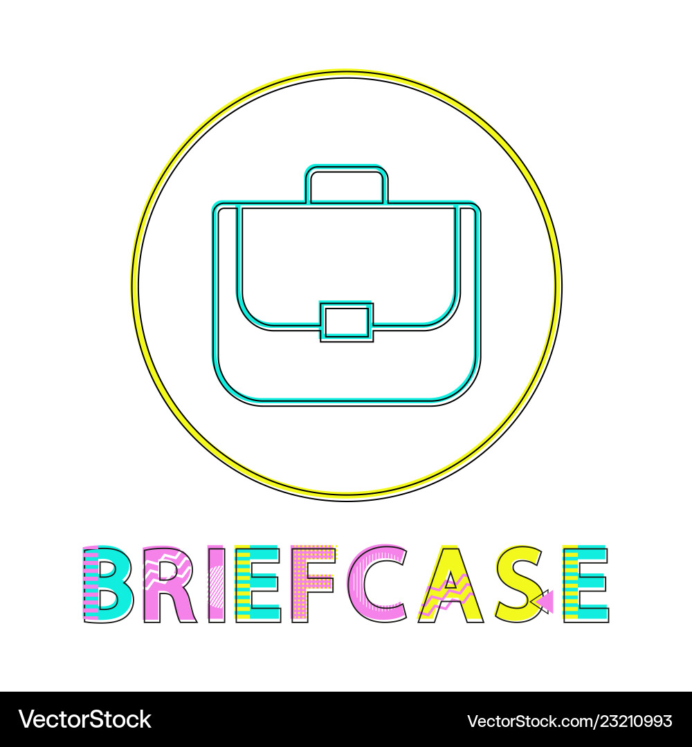 Briefcase bright linear round web icon template vector image