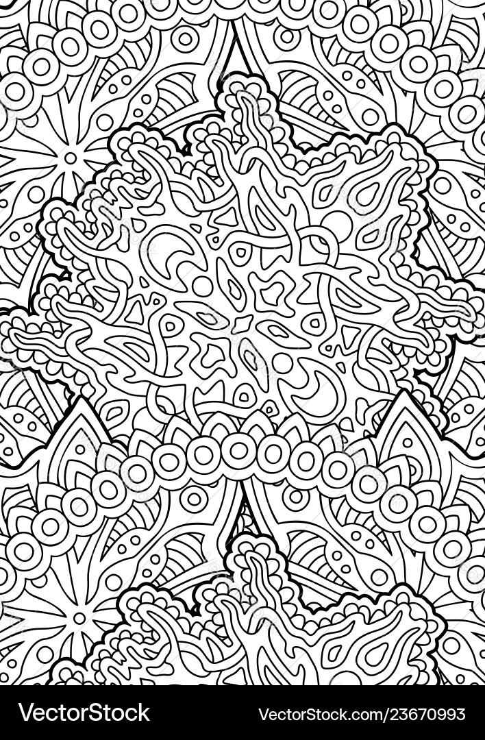 Coloring book page with beautiful linear pattern Vector Image
