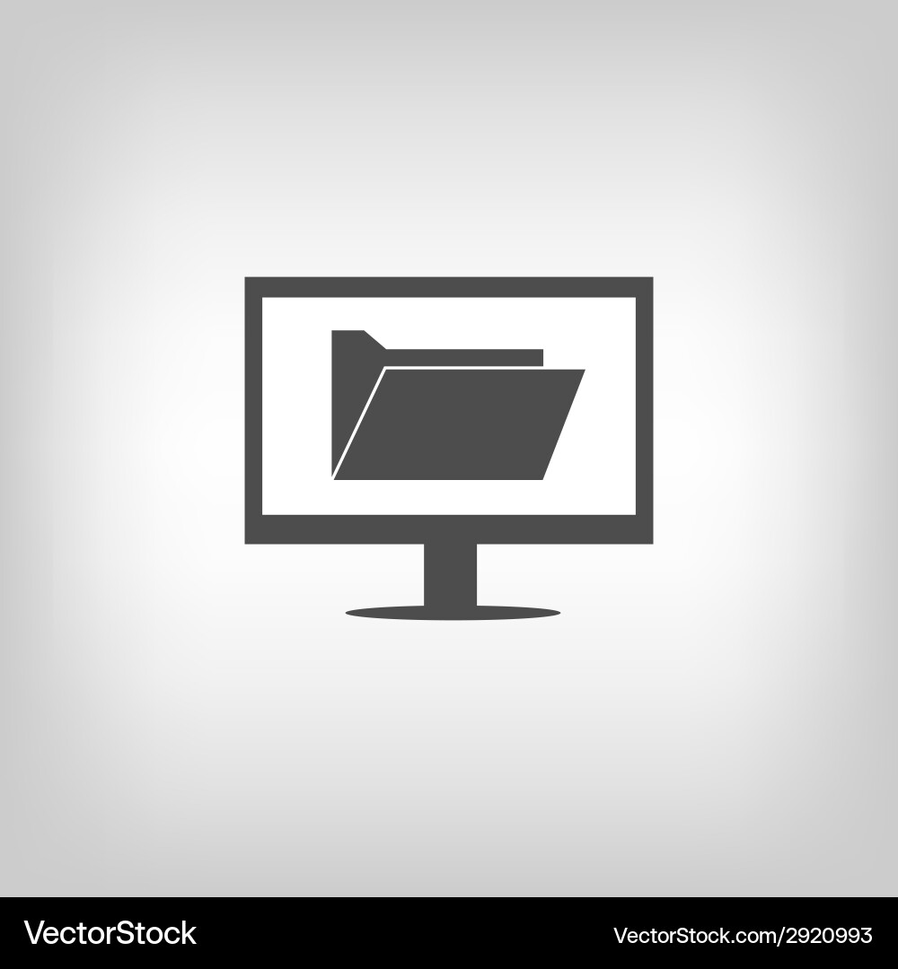 Computer with file Vector Image