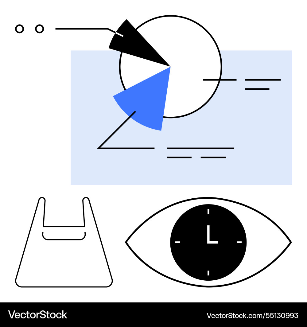 Data visualization pie chart with eye Data visualization pie chart with eye vector image