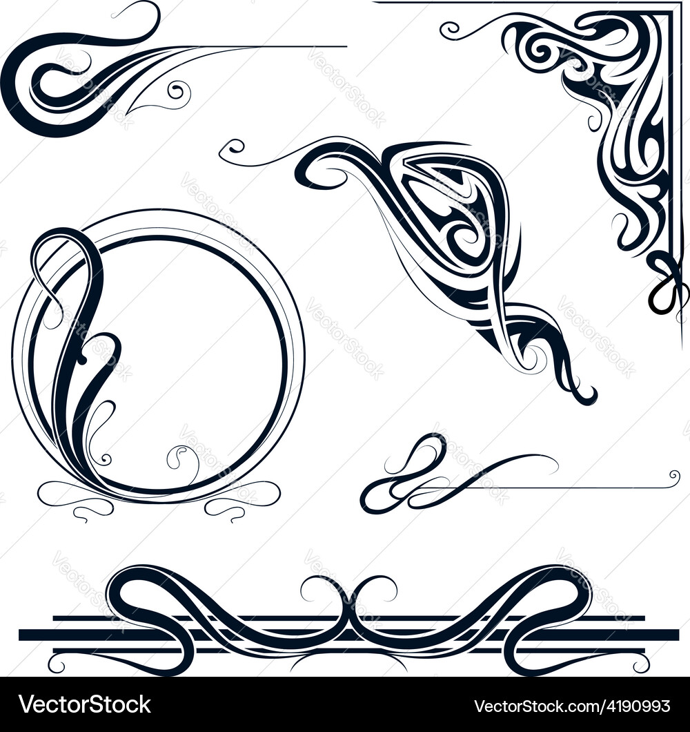 Design elements and borders Royalty Free Vector Image
