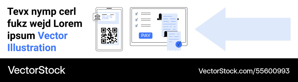 Digital payment process with qr code mobile Digital payment process with qr code mobile vector image