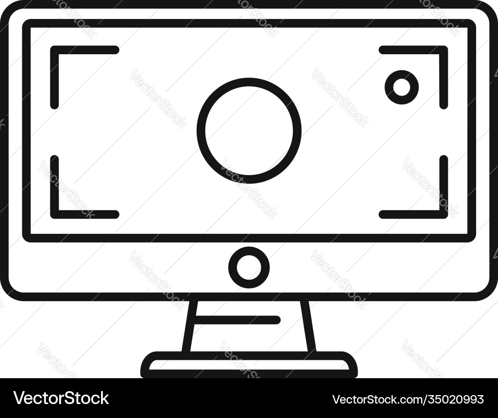 Display recording icon outline style Display recording icon outline style vector image