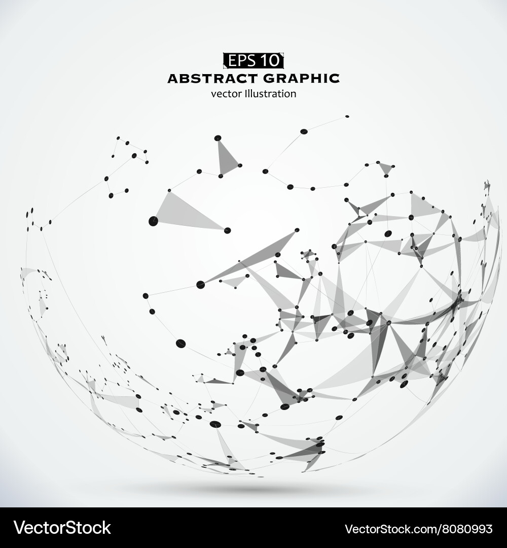 Dot line and surface consisting of abstract vector image
