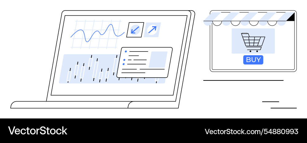 E-commerce dashboard displaying analytics E-commerce dashboard displaying analytics vector image