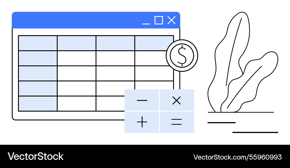 Finance and calculation concept with spreadsheet Finance and calculation concept with spreadsheet vector image