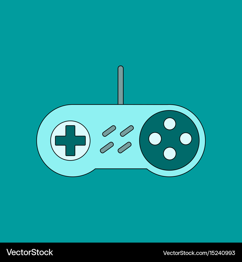 Flat icon on background game joystick vector image