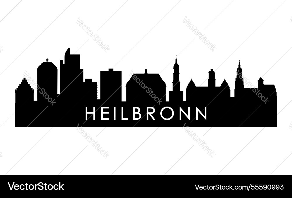 Heilbronn skyline silhouette black city Vector Image