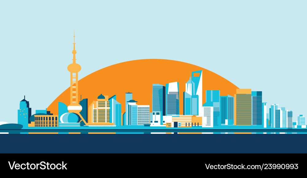 Hong kong große Stadt Wolkenkratzer flaches Design Hong kong große Stadt Wolkenkratzer flaches Design vektorbild