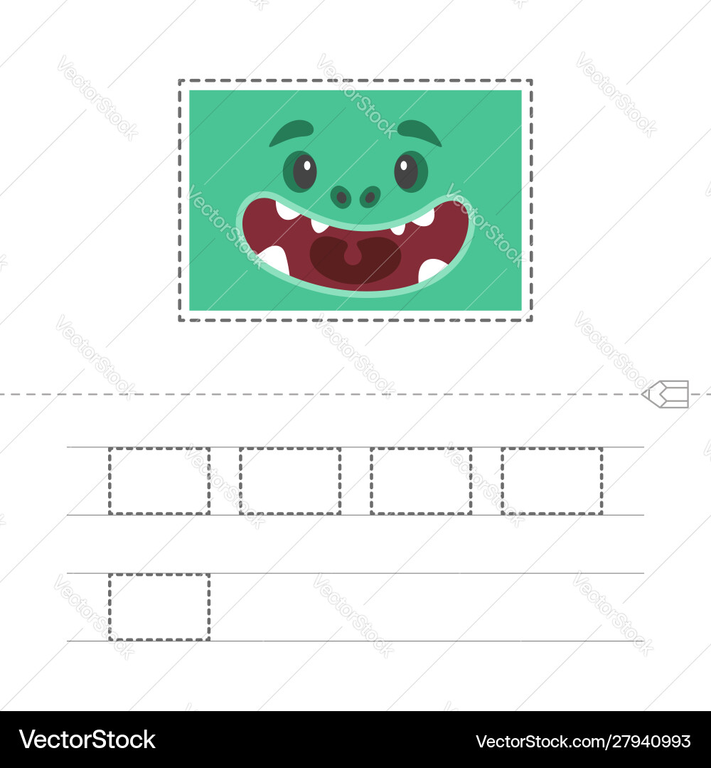 Learning to draw a rectangle big Learning to draw a rectangle big vector image