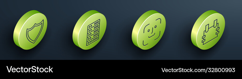 Legen Sie isometrische Schildserver Daten Webhosting Legen Sie isometrische Schildserver Daten Webhosting vektorbild