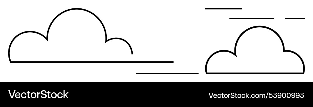 Minimalist cloud symbol with horizontal lines Minimalist cloud symbol with horizontal lines vector image