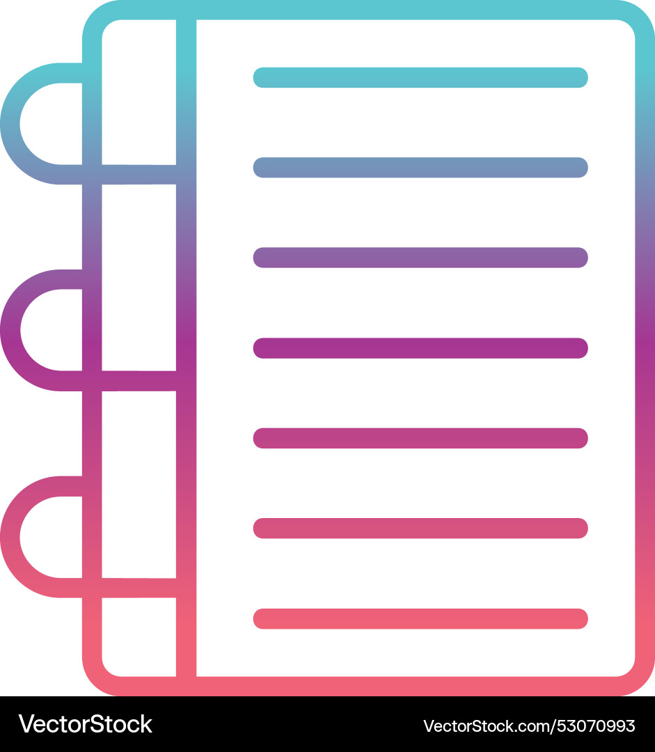 Notebook line gradient design vector image