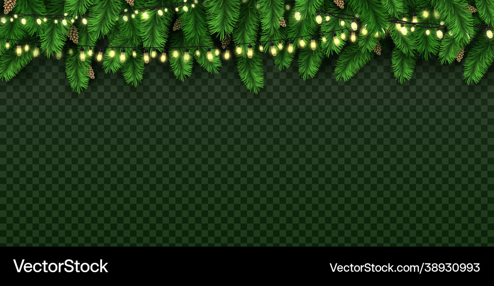 Realistic holiday decorative lights on christmas Realistic holiday decorative lights on christmas vector image