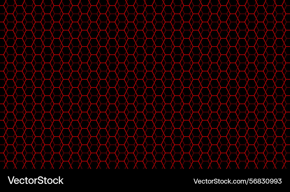 Rotes hexagonales Netz nahtlos strukturiert Hintergrund Vektorbild