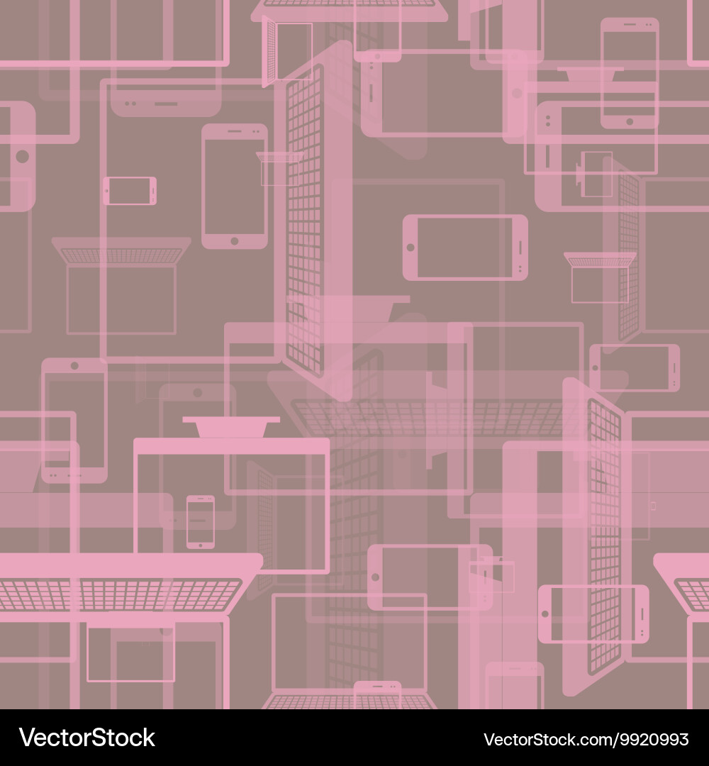 Seamless pattern with gadjets vector image