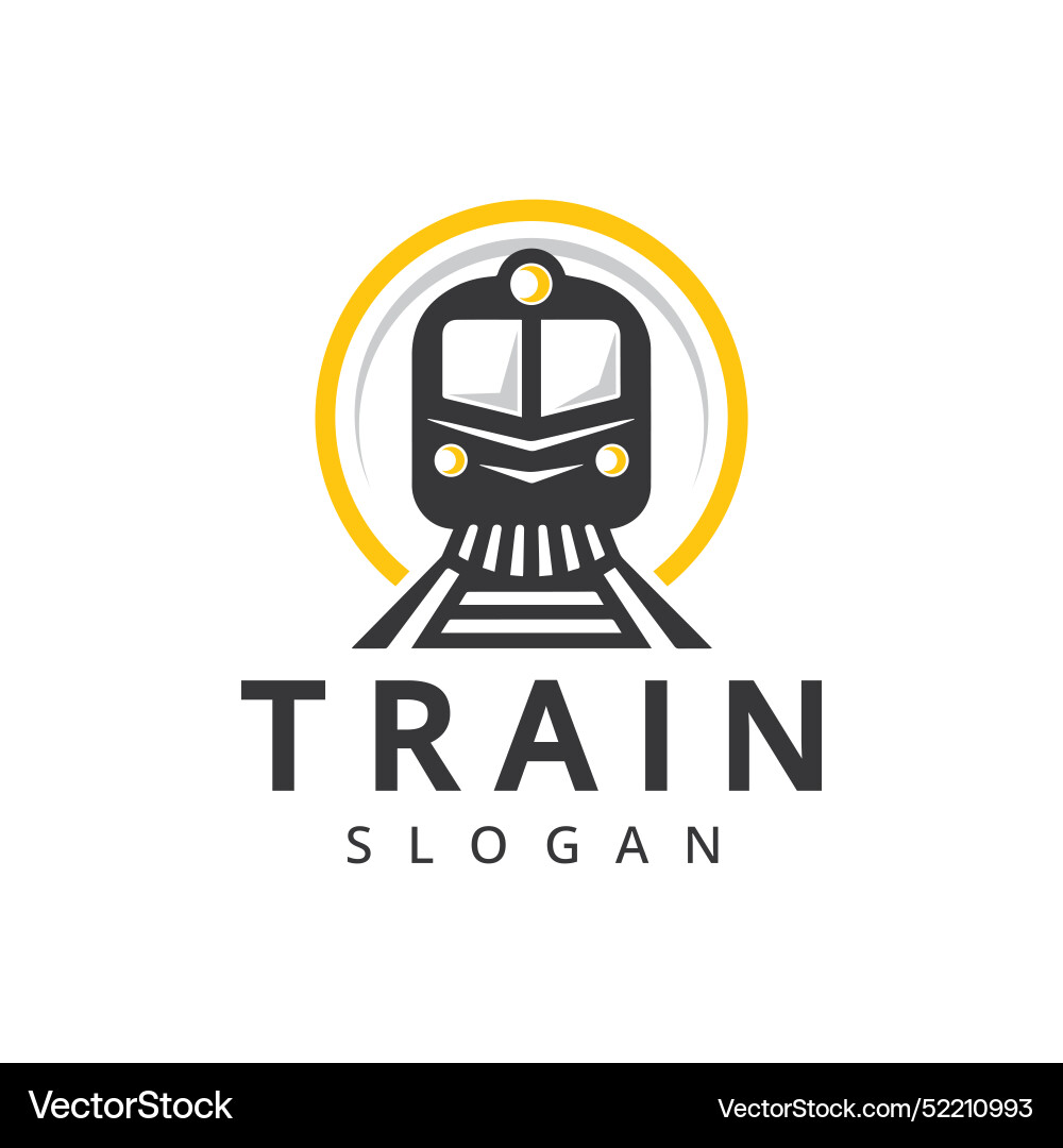 Simple vintage old locomotive train logo design Vector Image