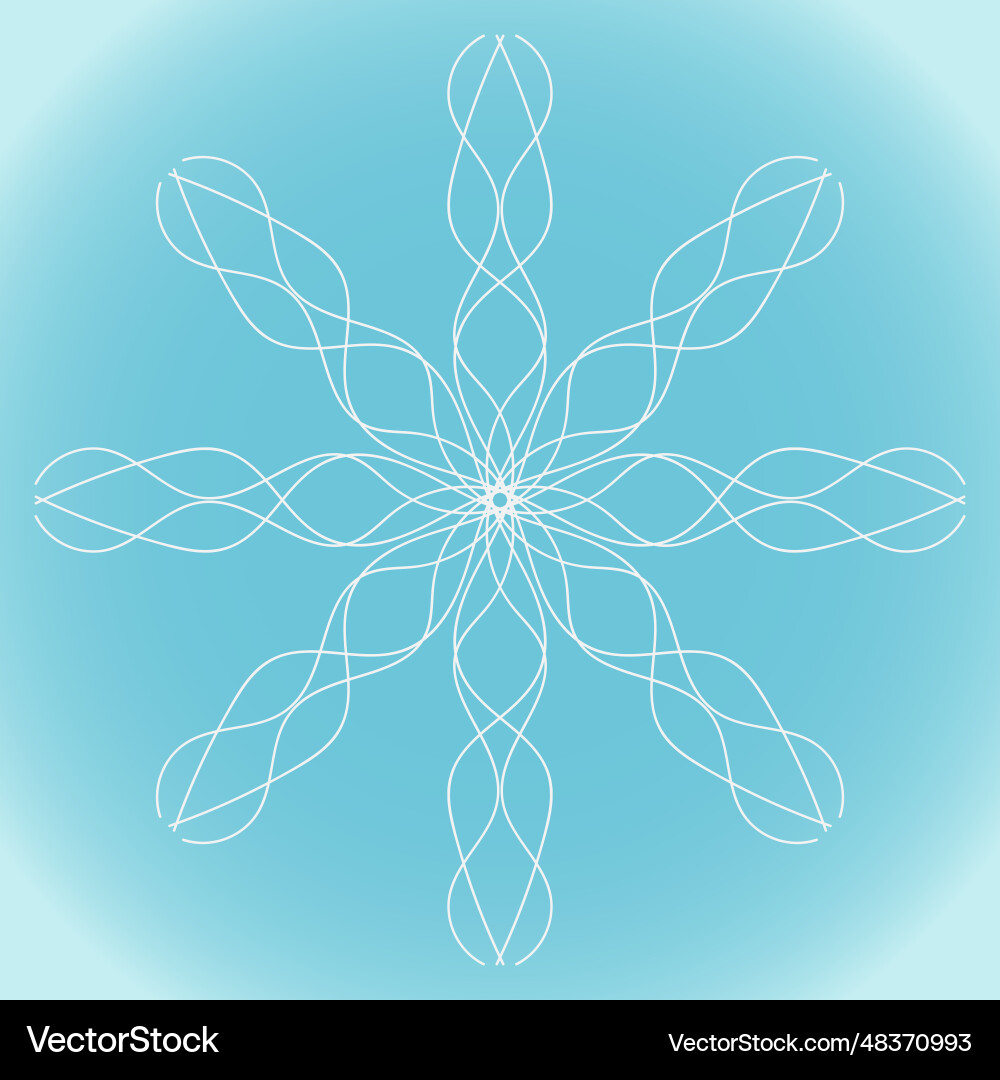 Snowflake ornate wavy shape and structure Snowflake ornate wavy shape and structure vector image