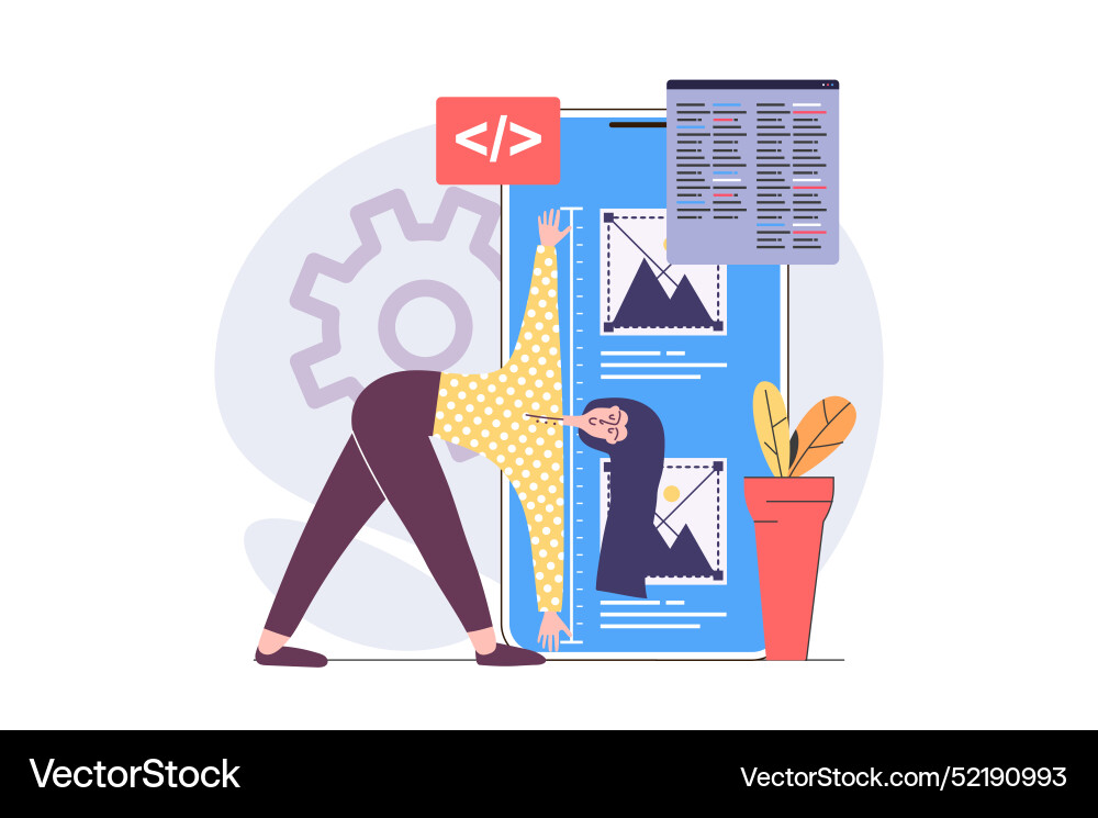 Web development concept in modern flat design Web development concept in modern flat design vector image