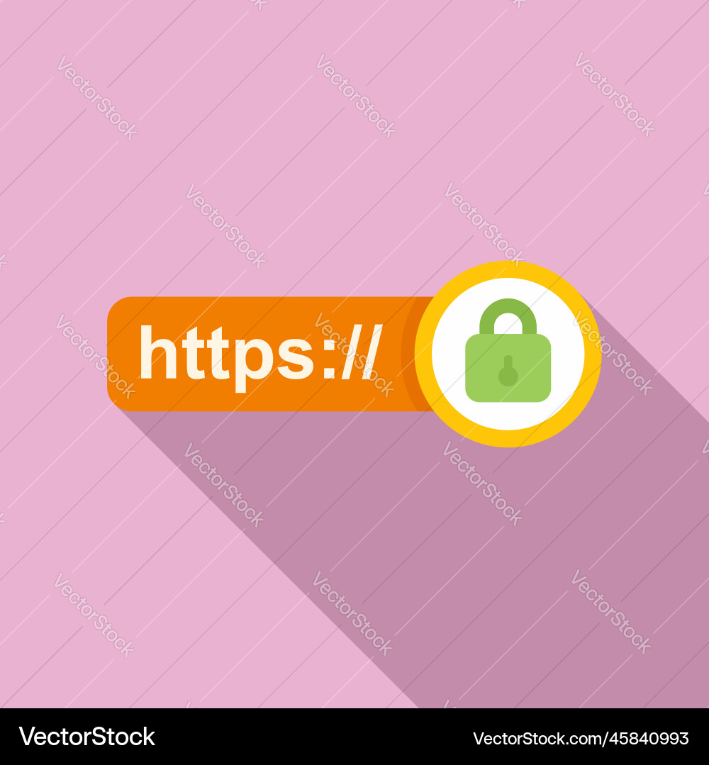 Web ssl certificate icon flat secure data Web ssl certificate icon flat secure data vector image