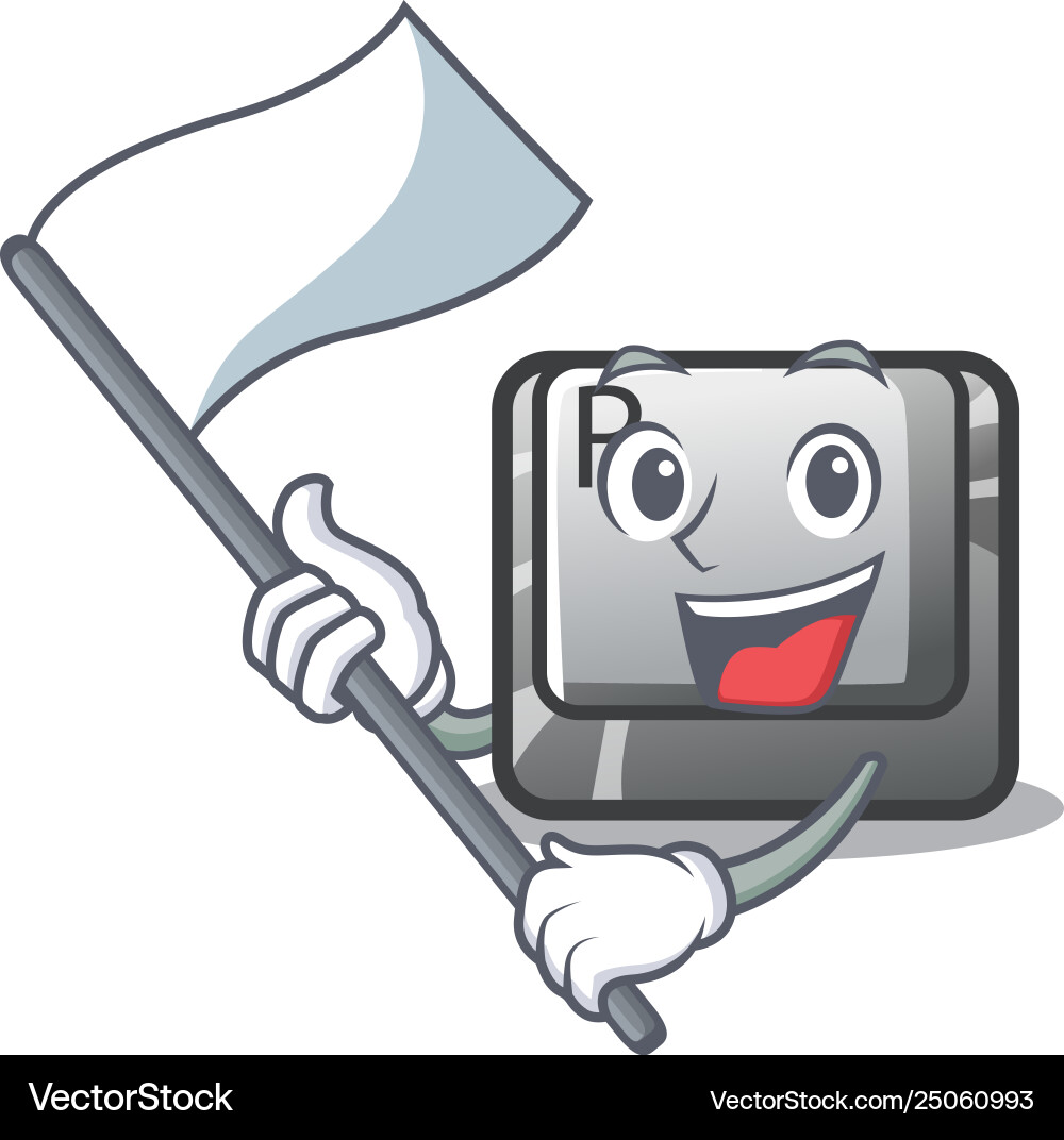 With flag r button in cartoon game With flag r button in cartoon game vector image