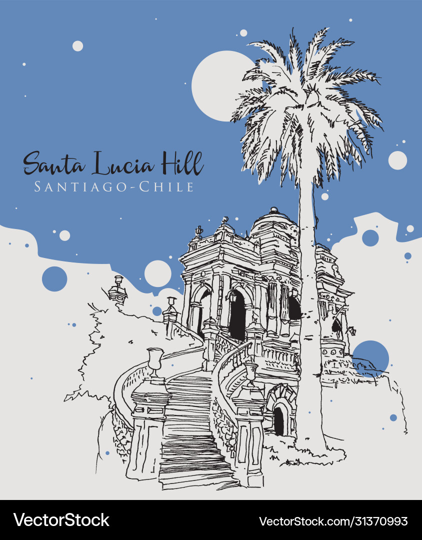 Zeichnungsskizze santa lucia Hill Zeichnungsskizze santa lucia Hill Vektorbild