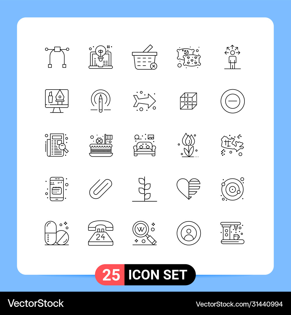 25 universal lines set for web and mobile Vector Image