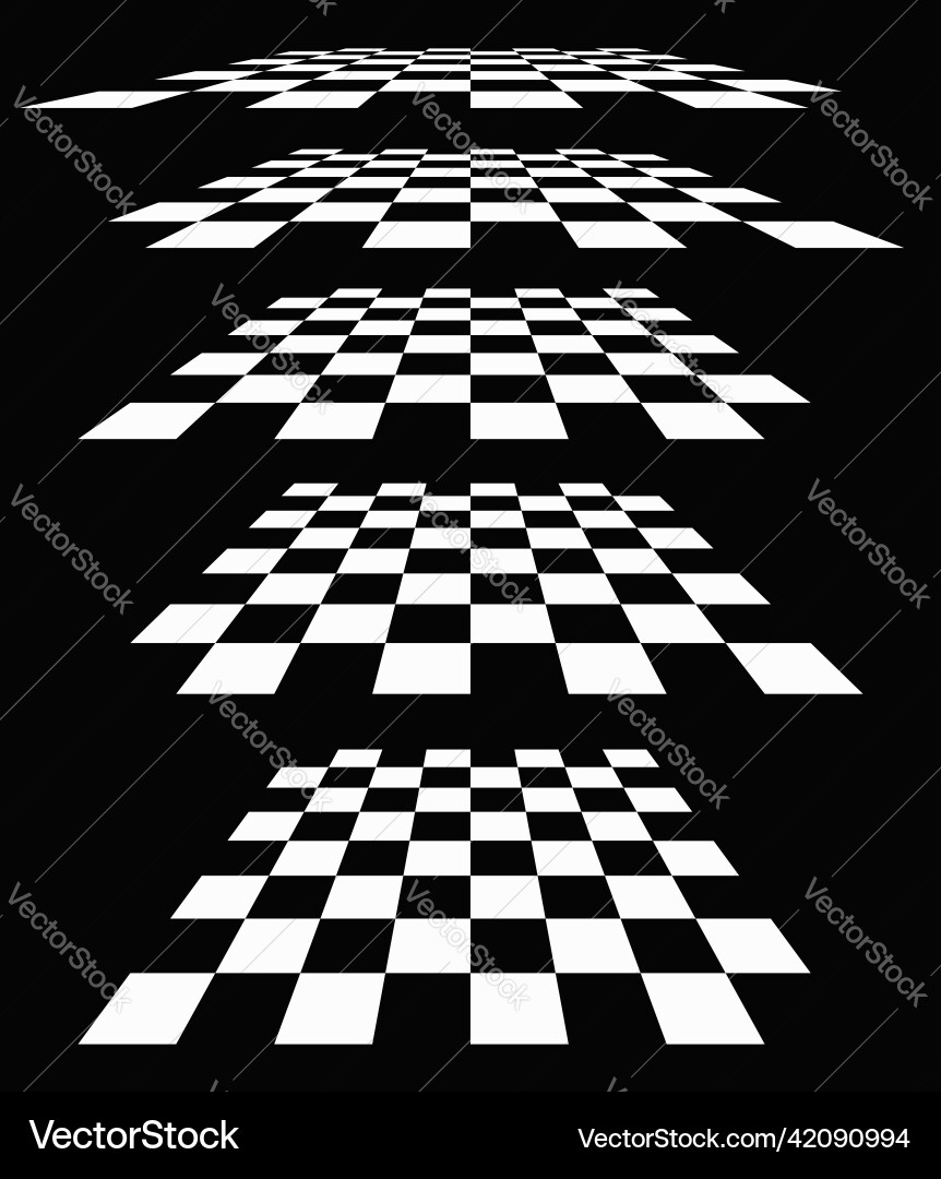 3d chessboard checkerboard pattern in perspective 3d chessboard checkerboard pattern in perspective vector image