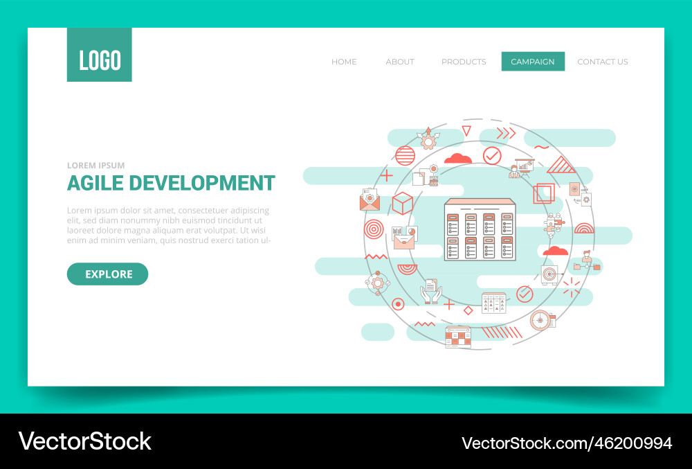 Agile development concept with circle icon Agile development concept with circle icon vector image