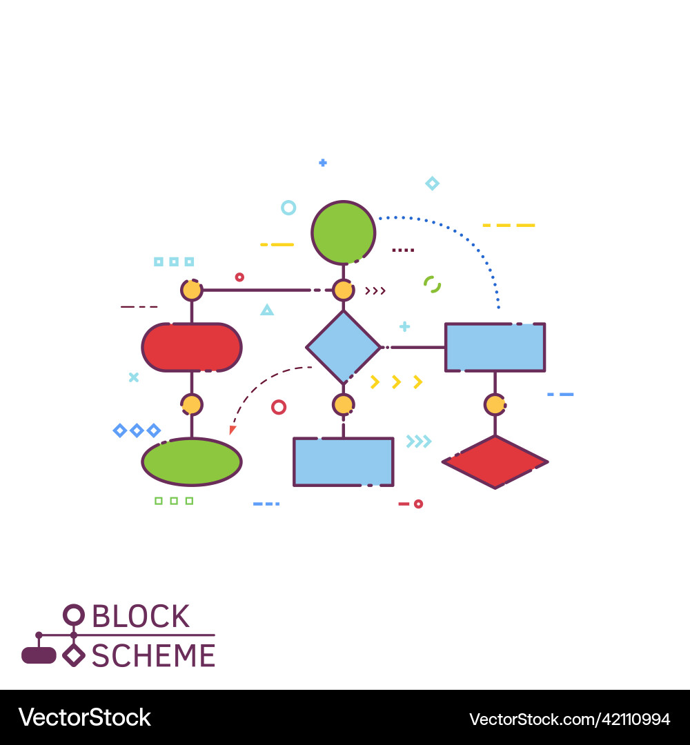 Block scheme line style Block scheme line style vector image