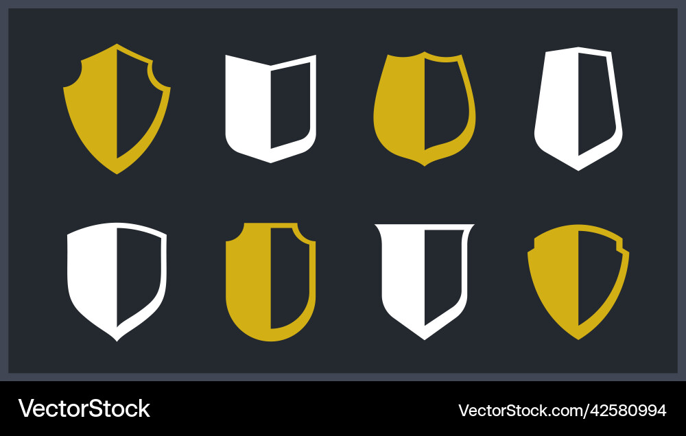 Classical shields collection design elements Vector Image
