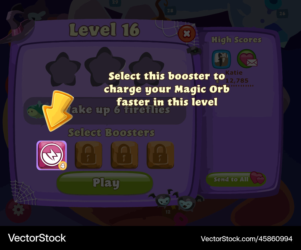 Complete set of level button game ui pop-up icon vector image