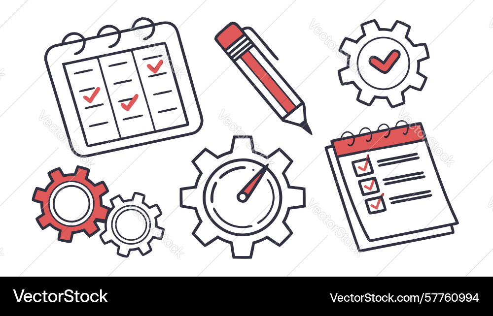 Creative process and design workflow icons design vector image