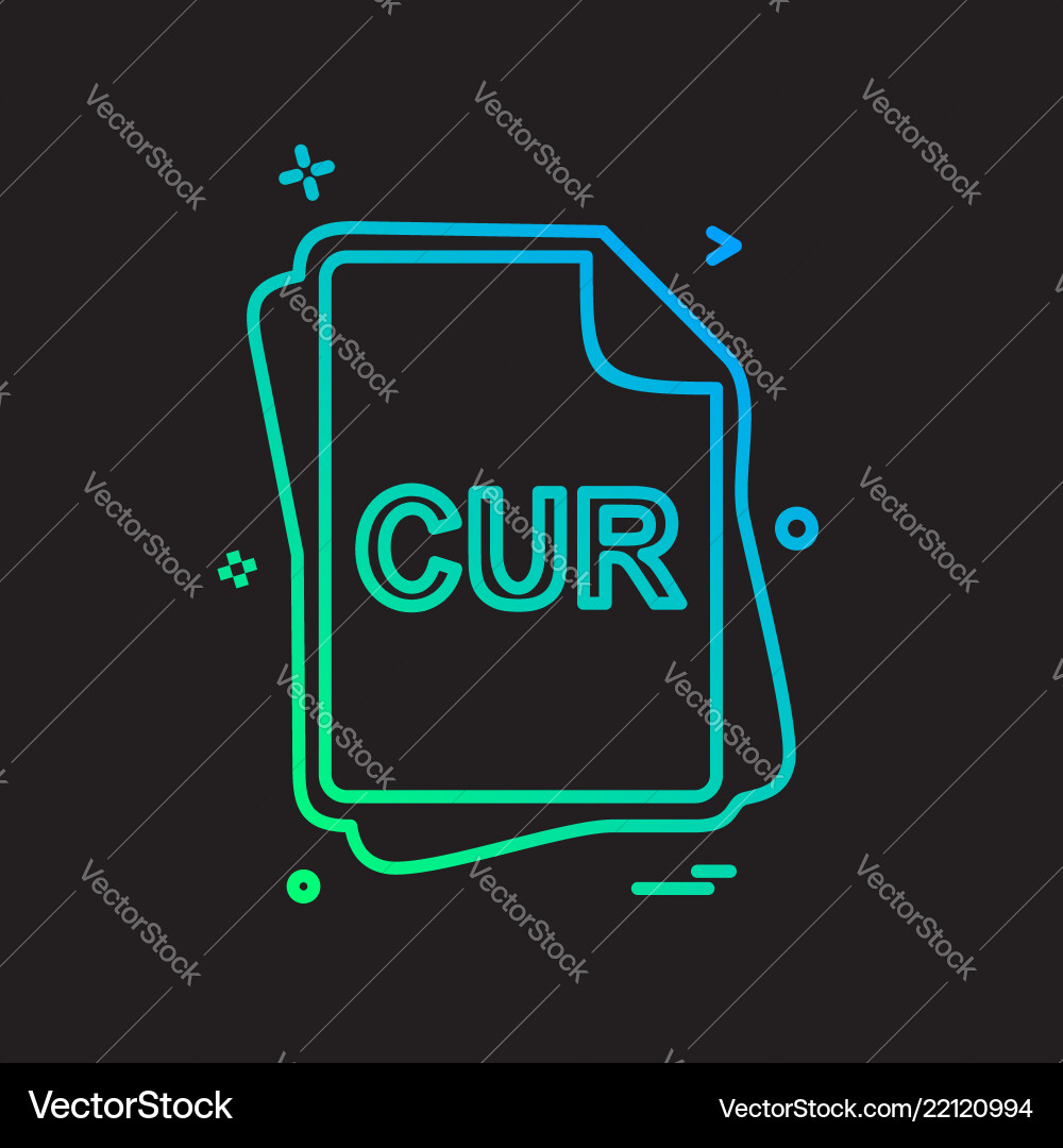 Cur file type icon design Cur file type icon design vector image