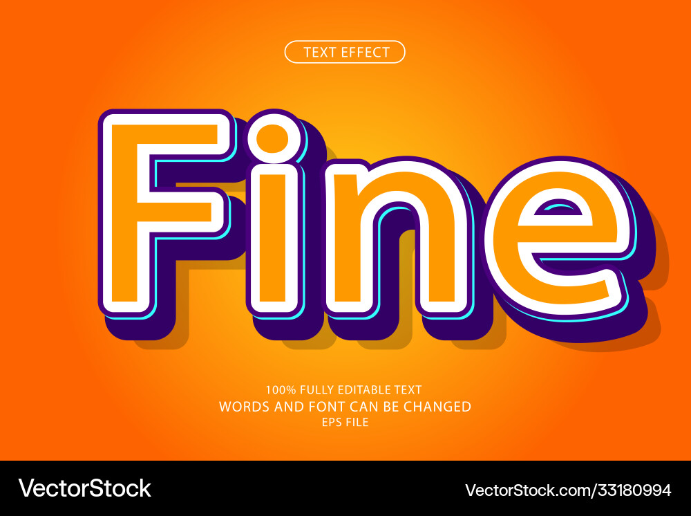 Editable text style effect typography template Editable text style effect typography template vector image