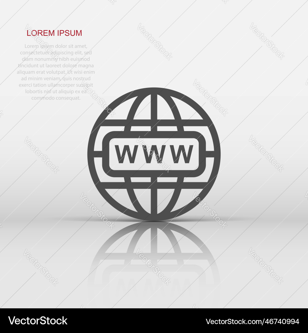 Go to web icon in flat style globe world sign Go to web icon in flat style globe world sign vector image