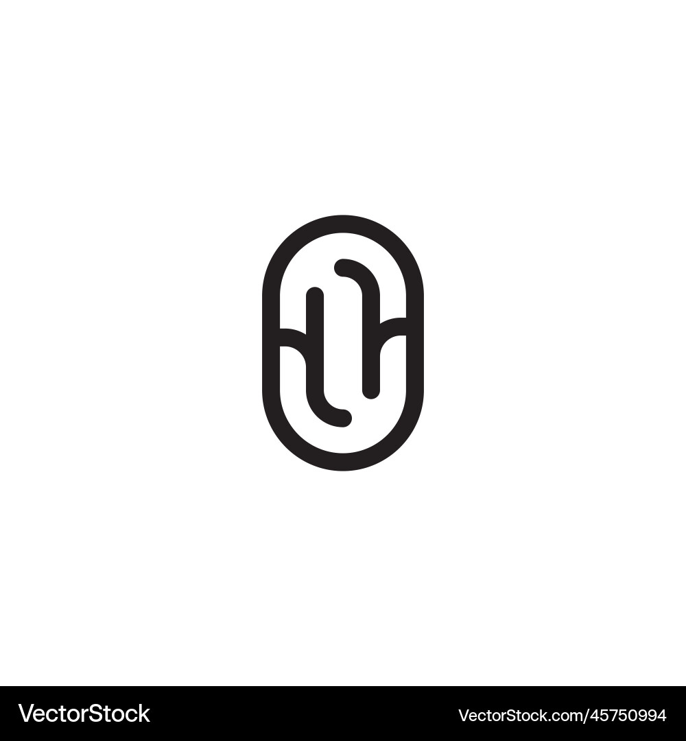 Hh line simple round initial concept with high Hh line simple round initial concept with high Vector Image