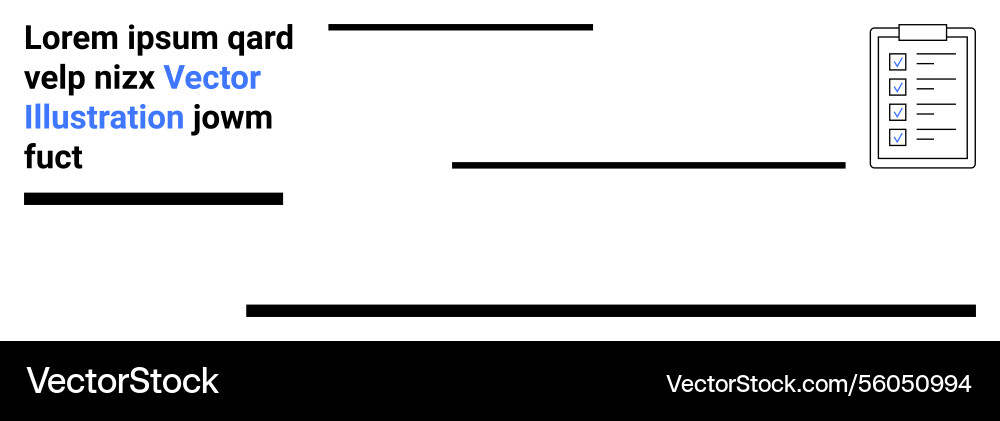 Minimal clipboard checklist with text lines vector image