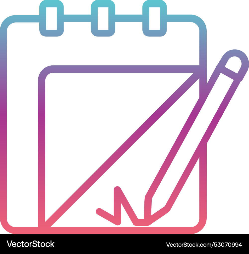 Notepad line gradient design vector image