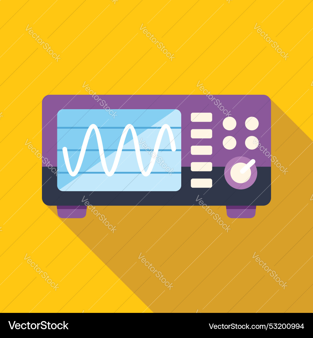 Oscilloscope displaying a sinus signal on its Oscilloscope displaying a sinus signal on its vector image