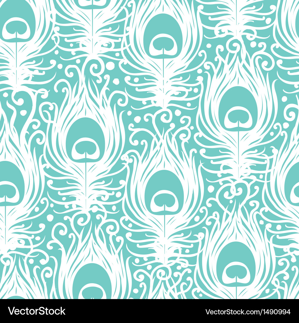 Peacock Feather Seamless Pattern Vector Image