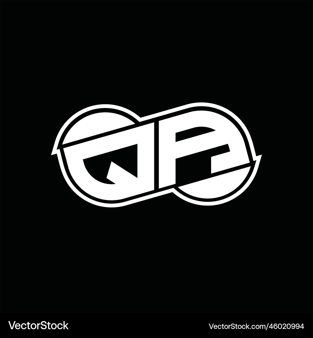 Qa logo monogram abstract infinity shape images Vector Image