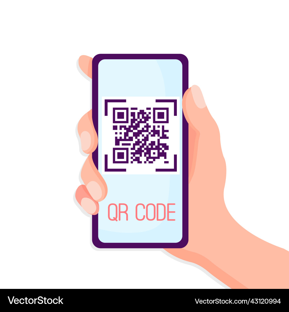 Qr code scan to smartphone for payment Qr code scan to smartphone for payment vector image