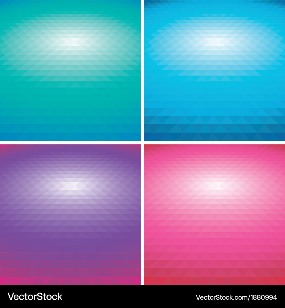 Set of colorful abstract triangle backgrounds vector image